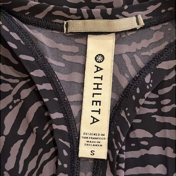 Athleta Black & Gray Zebra Racerback Tank Small - Picture 4 of 5